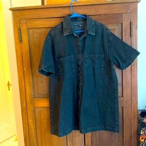 ASOS Black Denim Button Up Dress, Size US 10, Never worn